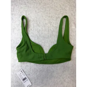 PacSun Swim Eco Green Textured Smocked V-Neck Bikini Top XXS‎ New With Tags thumbnail 4