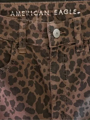 NEW American Eagle Next Level Stretch skinny jeans leopard cheetah animal print thumbnail 4