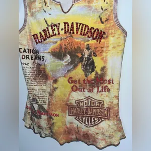 Harley Davidson Motorcycles VTG Streetwear Tank Ribbed Biker Babe Y2K Grunge Med thumbnail 9