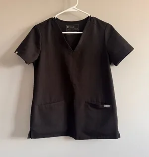 FIGS Technical Collection‎ Black Scrub Top XS Healthcare Uniform thumbnail 1