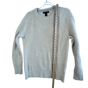 Banana‎ Republic Italian Yarn Wool Blend Sweater Beige M Tall Ribbed Crew Neck thumbnail 6
