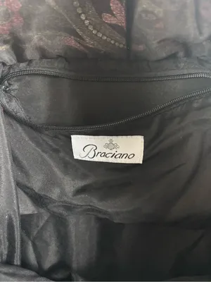Braciano Packable Utility Tote Waterproof Beach Bag Pink Black Paisley Print thumbnail 4