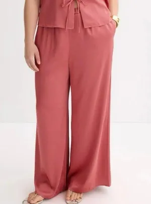 Rosetta Getty Wide Leg Satin Pull On Pants XL thumbnail 1
