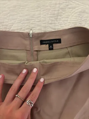Kendall + Kylie Women's Taupe Faux-Leather Skort thumbnail 2