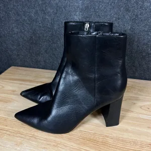 Marc Fisher Womens Black Leather Pointed Toe Block Heel Ankle Boots Size 8.5M thumbnail 8