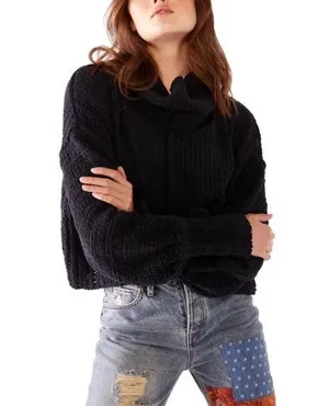 NWT Free People Be Yours Cowl Neck Pullover M thumbnail 1