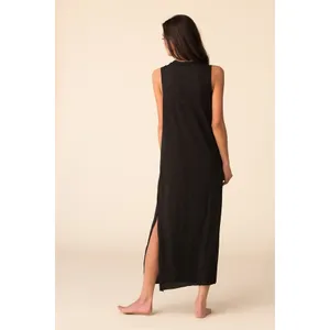 ATM Anthony Thomas Melillo Black Speckled‎ Maxi Pocket Jersey Tank Dress Large thumbnail 2