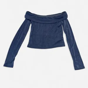 Edikted Athena Blue Off the Shoulder Top Size Medium NWT Club Y2K Style thumbnail 3