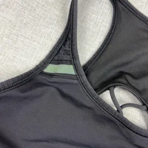 Lululemon Sports Bra Womens 10 Black Lattice Back Racerback Medium Support Yoga thumbnail 5