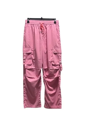 Boutique Wide Leg Cargo Pants Pink Size XL Y2K Rave Summer Retro Coastal Casual Minimalis thumbnail 2