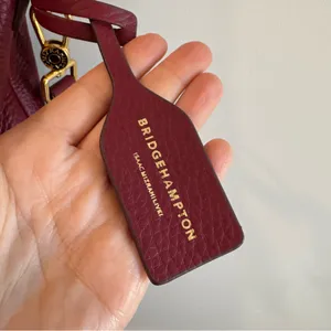 Isaac Mizrahi Bridgehampton Burgundy Cognac Leather Tote‎ Messenger Turnlock Bag thumbnail 3
