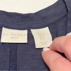 St. Tropez West‎ Womens Size Small Blue Sleeveless Top Shirt Modal Blend Coastal thumbnail 2