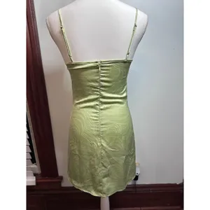 BP Nordstrom Sage Green Swirl Satin Lace Trim Slip Mini Dress XS BP465213MI thumbnail 2