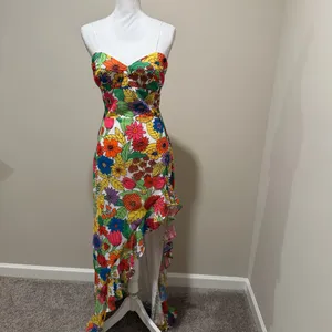 NWT Eden Amanda Uprichard Floral Ruffle High-Low Gown women's size XL thumbnail 4