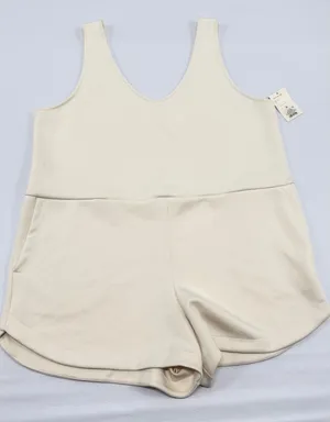 All in Motion Womens Active Romper XL Cream Sleeveless V-Neck Pockets 018011580 thumbnail 1