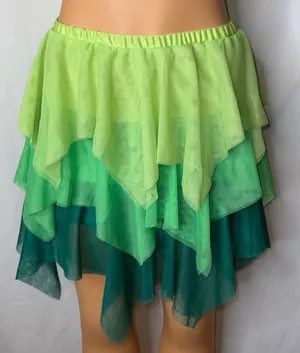 Green mesh layered skirt thumbnail 3