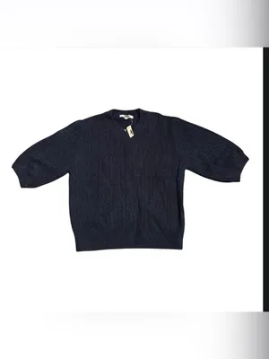 Madewell CloudSoft Short-Sleeve Sweater Tee wool/alpaca blend blue Size S NWT thumbnail 2