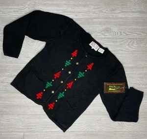 Nwt Vintage Tally ho embroidered / beaded “ ugly Christmas sweater “ sweater thumbnail 1