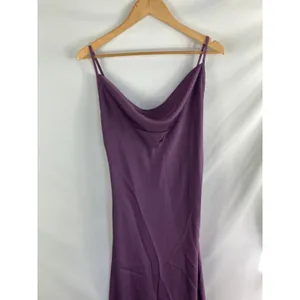 Shein Satin Purple Sleeveless Scoop Neck Maxi Dress Size Large thumbnail 2
