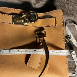 Michael Kors Tan Satchel with Gold Hardware. thumbnail 15