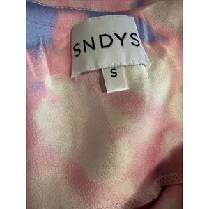 SNDYS Pastel Tie Dye Slip Maxi Dress Pink Blue Satin Feel Small thumbnail 3