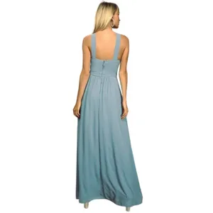 NWT Womens Size XS Lulu's Dusty Blue Air of Romance Sleeveless Maxi Dress thumbnail 4