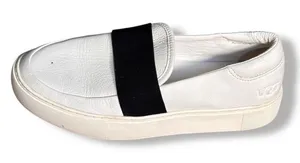 UGG Chayze White Leather Slip On Sneakers Black Strap Size 8‎ Casual Minimalist thumbnail 1