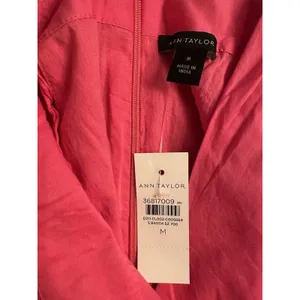 Ann Taylor Pink Peplum Top Criss Cross Halter Sleeveless Size Medium Preppy NEW thumbnail 3