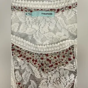 Maurice’s Medium Lace Bib Floral Under Design Flowy Double‎ Layered Tank Top M thumbnail 6