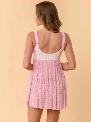 NWT! Popflex Target X Blogilates Sweetheart Babydoll Dress Gingham/Floral Size Small thumbnail 2