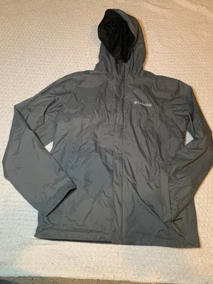 Columbia Omni-Tech Grey Raincoat Size Medium Like New thumbnail 1
