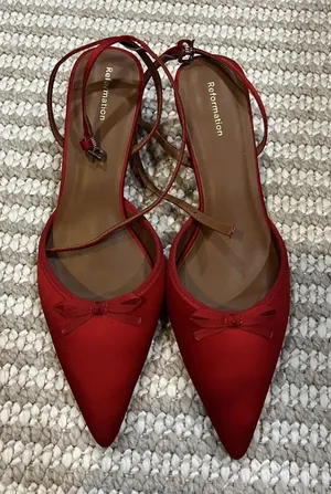 Reformation Wade 50MM Satin Kitten Heels thumbnail 1