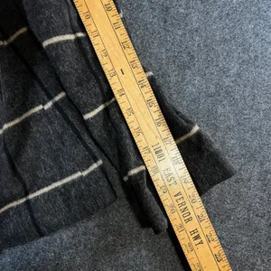 Zara Basic Womens Grey Plaid Wool Blend Swing Coat Jacket Size S Pleated Back thumbnail 7