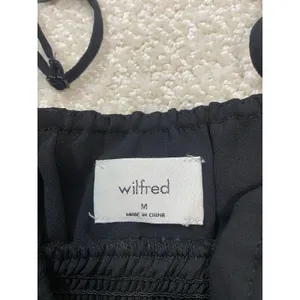 Aritzia Wilfred Black Smocked Mini Dress with Ruffle Hem Size M thumbnail 7