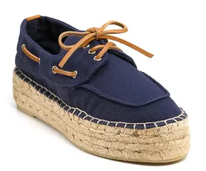Tory Burch Blanton Espadrille Womens 9 Blue Tan Jute Resort Travel Vacation Boat thumbnail 1