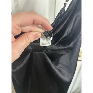 Y2K Victoria’s Secret Black Satin Mini Slip Dress Bow Bust LBD Small Dark Fairy thumbnail 6