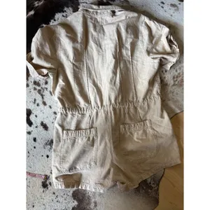 FREE PEOPLE Rhodes Chino Coverall Tan Short-Sleeve‎ Romper Size Large thumbnail 9