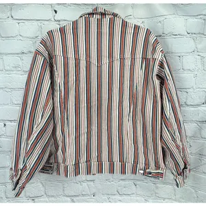 Wrangler Girlfriend Jacket Women's M Striped Denim Oversized Retro Cowboy thumbnail 4