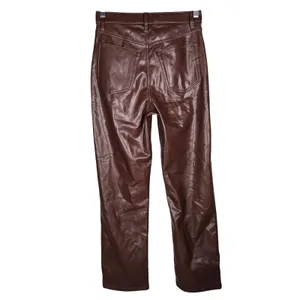 Abercrombie & Fitch 90s Straight Ultra High Rise Faux Leather Pants Brown 27/4S thumbnail 2