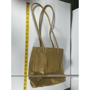 Nine West Vintage Shoulder Bag Tote Purse Tan Faux Leather Y2K Medium Double Str thumbnail 10