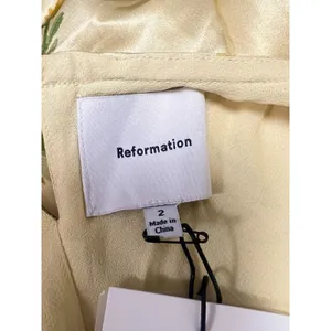 Reformation Anaiis Silk Maxi Dress Honeyglow Yellow Floral Cocktail Party Size 2 thumbnail 9