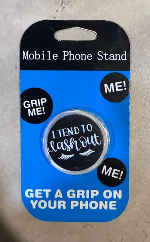 Mobile Phone Stand Pop Socket - Black "I Tend To Lash Out" thumbnail 1