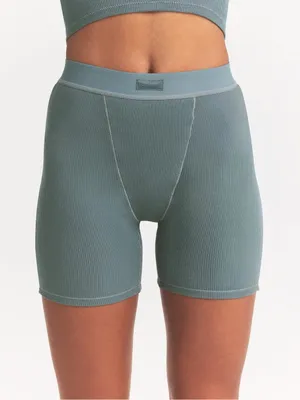 Skims Cotton Rib Boxer Shorts in Kyanite thumbnail 1