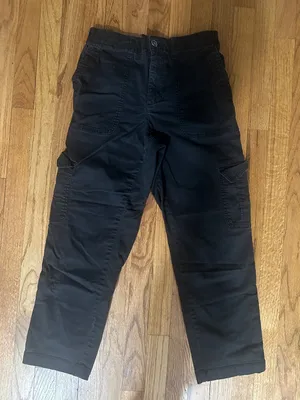 Womens High-Waisted OGC Chino Cargo Pants Black - Casual Utility Style sz small thumbnail 1