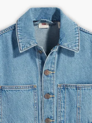 NWOT Levi's Iconic Jumpsuit Light Wash Blue XS Pockets thumbnail 8