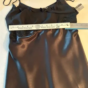 Nine West black short slip dress/nightie Spaghetti Straps size Medium thumbnail 5