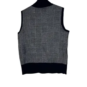 Pendleton Women's Sweater Vest Merino Wool Turtleneck‎ Houndstooth Plaid Medium thumbnail 8