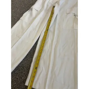 Zara White Satin Cargo high-waisted utilitarian wide leg Trousers With Belt L thumbnail 7