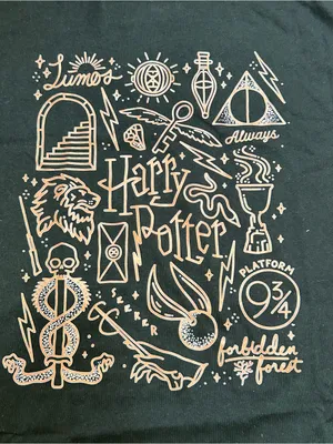 Harry Potter Black Short Sleeve Graphic Tee medium thumbnail 2