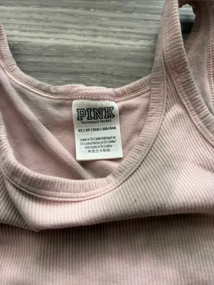 PINK Victoria’s Secret Light Pink Ribbed Crop Tank Top thumbnail 2
